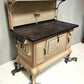 Wood Burning Stove - Monogram Cast Iron Wood Cook Stove, Cream Enamel, Top Shelf, Vintage Cook Range by The Old Grainery (...