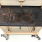 Wood Burning Stove - Monogram Cast Iron Wood Cook Stove, Cream Enamel, Top Shelf, Vintage Cook Range by The Old Grainery (...