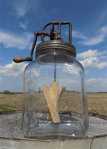 Butter churn - Dazey No 60 Hand Crank Butter Churn, Vintage Tabletop Glass Churn Wood Paddle by The Old Grainery (15 in, B...