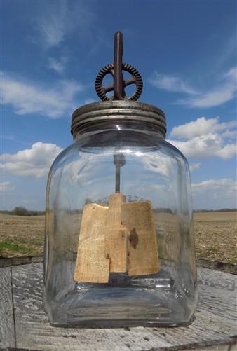Butter churn - Dazey No 60 Hand Crank Butter Churn, Vintage Tabletop Glass Churn Wood Paddle by The Old Grainery (15 in, B...