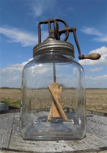 Butter churn - Dazey No 60 Hand Crank Butter Churn, Vintage Tabletop Glass Churn Wood Paddle by The Old Grainery (15 in, B...