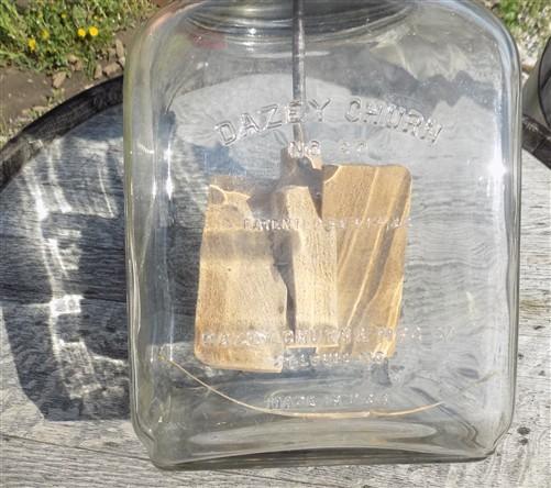 Butter churn - Dazey No 60 Hand Crank Butter Churn, Vintage Tabletop Glass Churn Wood Paddle by The Old Grainery (15 in, B...