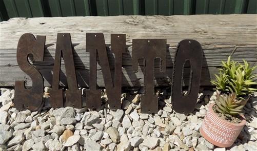 Metal Letters Playbill Font, 7 7/8" Rustic Western Barn Art Craft Sign Letters A