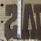 Metal Letters Playbill Font, 7 7/8" Rustic Western Barn Art Craft Sign Letters A
