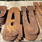 Metal Letters Playbill Font, 6 Inch Rustic Western Barn Art Craft Sign Letters C