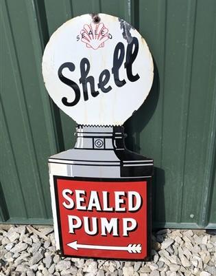 Sign - Shell Sealed Pump Sign, Shell Porcelain Metal Advertising, Gas Station Oil G by The Old Grainery (accent, advertisi...