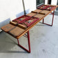 Vintage German Oktoberfest Beer Garden Table & Bench, Honey Brown Outdoor Set H3