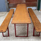 Vintage German Oktoberfest Beer Garden Table & Bench, Honey Brown Outdoor Set H4