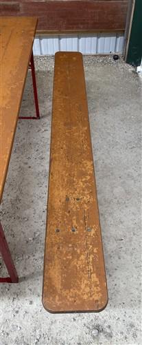Vintage German Oktoberfest Beer Garden Table & Bench, Honey Brown Outdoor Set H4