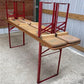Vintage German Oktoberfest Beer Garden Table & Bench, Honey Brown Outdoor Set H4