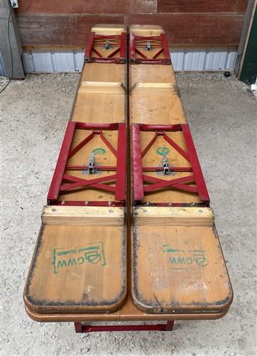 Vintage German Oktoberfest Beer Garden Table & Bench, Honey Brown Outdoor Set H4