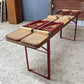 Vintage German Oktoberfest Beer Garden Table & Bench, Honey Brown Outdoor Set H4