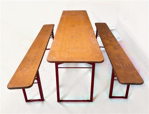 Table - Vintage German Oktoberfest Beer Garden Table & Bench, Honey Brown Outdoor Set H7 by The Old Grainery (beer garden...