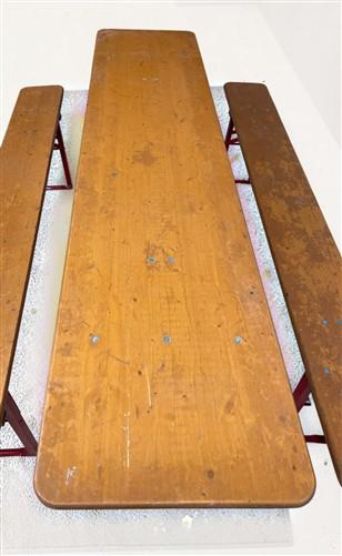 Table - Vintage German Oktoberfest Beer Garden Table & Bench, Honey Brown Outdoor Set H7 by The Old Grainery (beer garden...