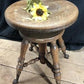 Swivel Wood Piano Organ Stool, Glass Claw Feet, Vintage Organ Bar Bench Old O