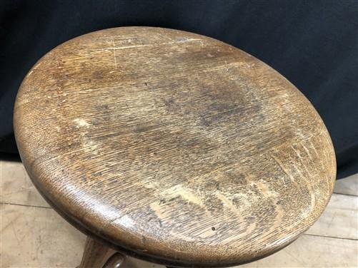 Swivel Wood Piano Organ Stool, Glass Claw Feet, Vintage Organ Bar Bench Old O