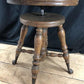 Swivel Wood Piano Organ Stool, Glass Claw Feet, Vintage Organ Bar Bench Old O