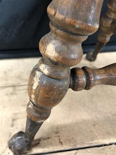 Swivel Wood Piano Organ Stool, Glass Claw Feet, Vintage Organ Bar Bench Old O