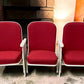 Theater Seats - 3 Theater Seats, Vintage Red Upholstered Tip-Up Cinema Auditorium Seating, A5 by The Old Grainery (auditor...