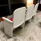 Theater Seats - 3 Theater Seats, Vintage Red Upholstered Tip-Up Cinema Auditorium Seating, A5 by The Old Grainery (auditor...