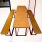 Table - Vintage German Oktoberfest Beer Garden Table & Bench, Honey Brown Outdoor Set H9 by The Old Grainery (beer garden...