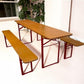 Table - Vintage German Oktoberfest Beer Garden Table & Bench, Honey Brown Outdoor Set H9 by The Old Grainery (beer garden...