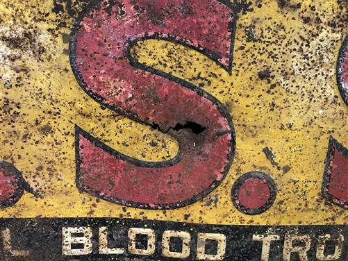 Sign - SSS Tonic for All Blood Troubles Sign, Vintage Metal Medical Advertising Sign by The Old Grainery (advertising, blo...