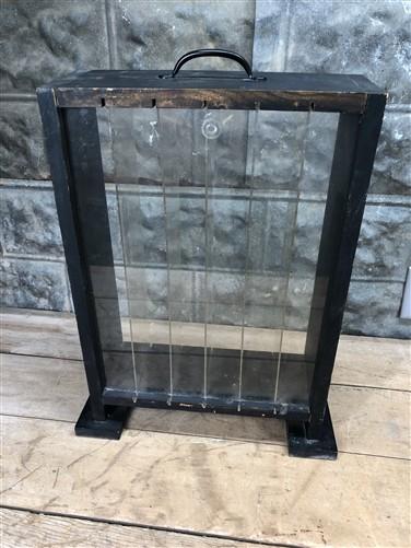 Showcase - Countertop Showcase, Divided Store Display, Vintage Wood Framed Plexi Case, G by The Old Grainery (black, count...