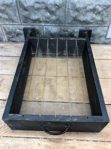 Showcase - Countertop Showcase, Divided Store Display, Vintage Wood Framed Plexi Case, G by The Old Grainery (black, count...