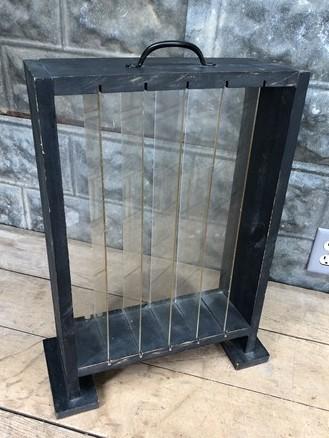 Showcase - Countertop Showcase, Divided Store Display, Vintage Wood Framed Plexi Case, G by The Old Grainery (black, count...