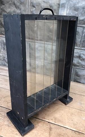 Showcase - Countertop Showcase, Divided Store Display, Vintage Wood Framed Plexi Case, G by The Old Grainery (black, count...