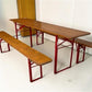 Table - Vintage German Oktoberfest Beer Garden Table&Bench, Honey Brown Outdoor Set, H10 by The Old Grainery (beer garden...