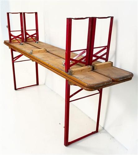 Table - Vintage German Oktoberfest Beer Garden Table&Bench, Honey Brown Outdoor Set, H10 by The Old Grainery (beer garden...