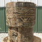 Rustic Carved Wood Planter, Wood Stump, Round Wooden Flower Pot, Natural Wood O