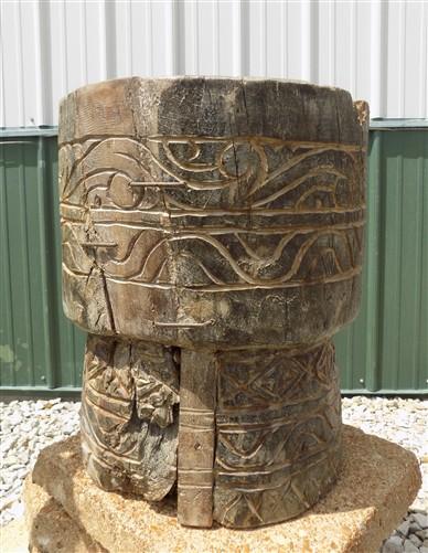 Rustic Carved Wood Planter, Wood Stump, Round Wooden Flower Pot, Natural Wood O