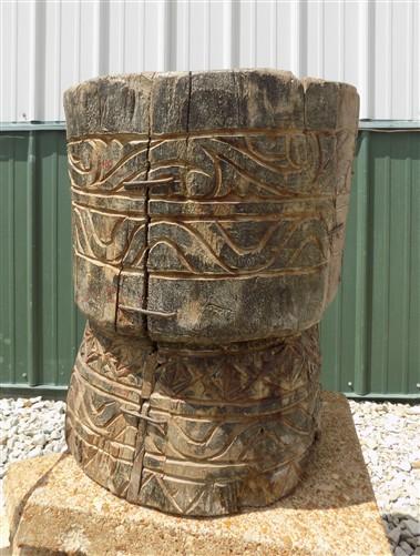 Rustic Carved Wood Planter, Wood Stump, Round Wooden Flower Pot, Natural Wood O