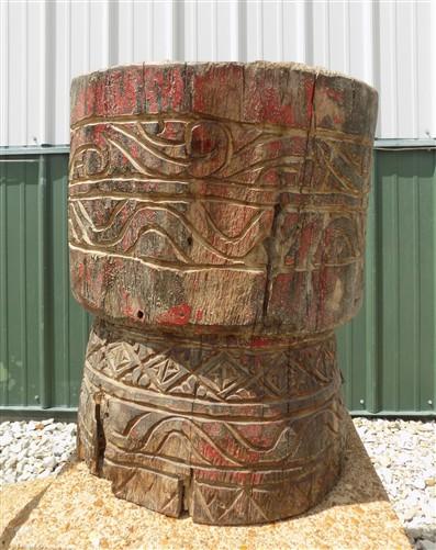 Rustic Carved Wood Planter, Wood Stump, Round Wooden Flower Pot, Natural Wood O