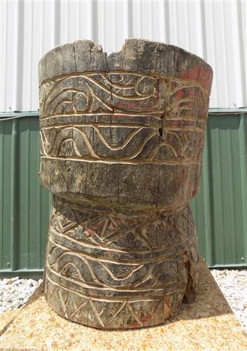 Rustic Carved Wood Planter, Wood Stump, Round Wooden Flower Pot, Natural Wood O