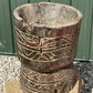 Rustic Carved Wood Planter, Wood Stump, Round Wooden Flower Pot, Natural Wood O
