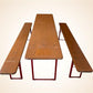 Table - Vintage German Oktoberfest Beer Garden Table&Bench, Honey Brown Outdoor Set, H11 by The Old Grainery (beer garden...