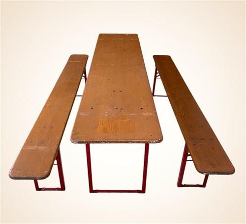 Table - Vintage German Oktoberfest Beer Garden Table&Bench, Honey Brown Outdoor Set, H11 by The Old Grainery (beer garden...