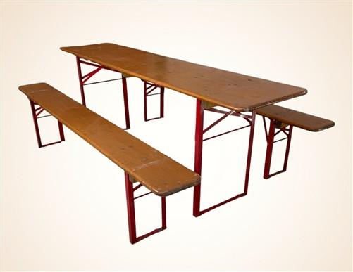 Table - Vintage German Oktoberfest Beer Garden Table&Bench, Honey Brown Outdoor Set, H11 by The Old Grainery (beer garden...