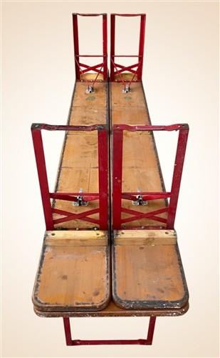 Table - Vintage German Oktoberfest Beer Garden Table&Bench, Honey Brown Outdoor Set, H11 by The Old Grainery (beer garden...