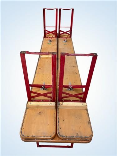 Table - Vintage German Oktoberfest Beer Garden Table&Bench, Honey Brown Outdoor Set, H12 by The Old Grainery (beer garden...