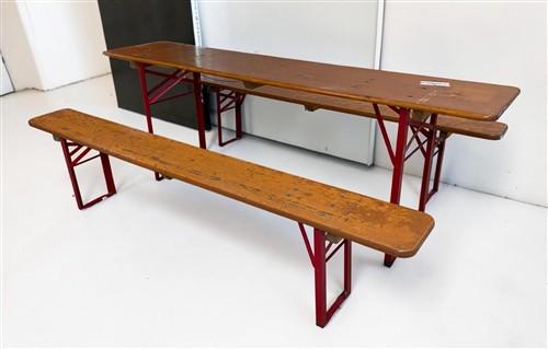 Table - Vintage German Oktoberfest Beer Garden Table&Bench, Honey Brown Outdoor Set, H14 by The Old Grainery (beer garden...