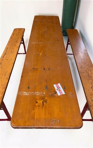 Table - Vintage German Oktoberfest Beer Garden Table&Bench, Honey Brown Outdoor Set, H14 by The Old Grainery (beer garden...