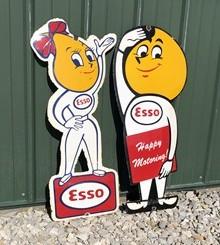 Signs - Esso Oil Drop Boy & Girl Motor Oil Signs, Porcelain Metal Advertising, Oil A by The Old Grainery (advertising, adv...