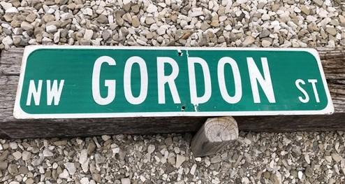 Signs - Gordon St Street Sign, Vintage Green Road Sign, 36x9 Metal Wall Sign Garage D by The Old Grainery (36x9, gordon, g...