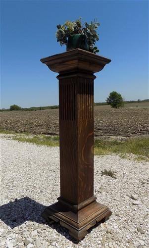 Pedestal - Wooden Pedestal Square Display Base, Vintage Architectural Wood Show Stand, L by The Old Grainery (36 inch tall...