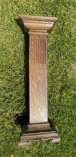 Pedestal - Wooden Pedestal Square Display Base, Vintage Architectural Wood Show Stand, L by The Old Grainery (36 inch tall...